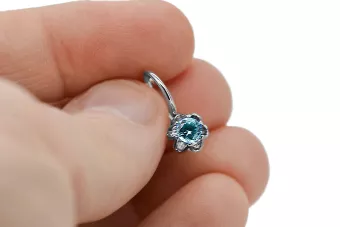 925 فضة 925 Aquamarine أقراط vec013s روسي سوفيتي الاتحاد السوفيتي حرف يدوية فينتاج آرت ديكو style